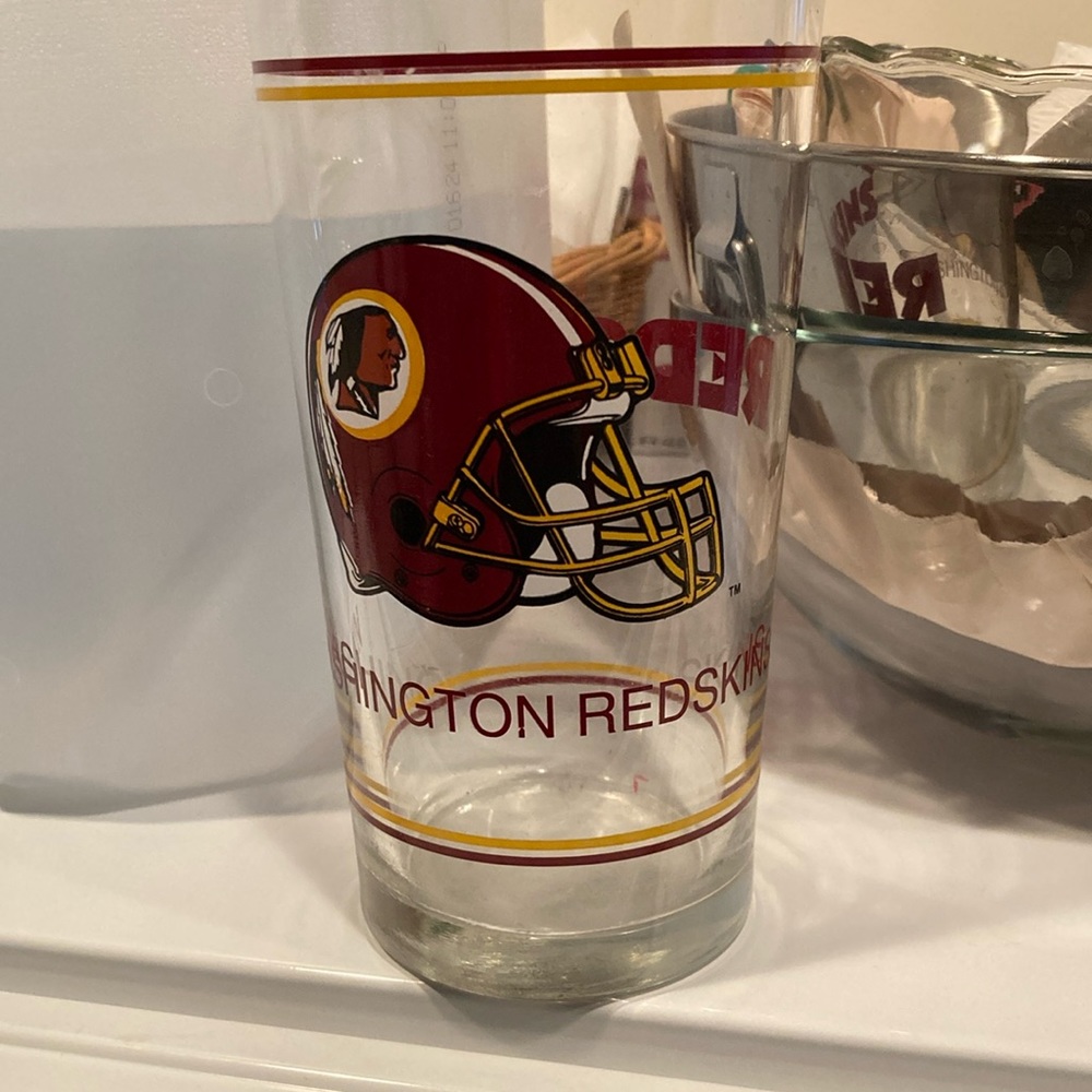 Vintage, 80s, Washington Redskins drinking glass